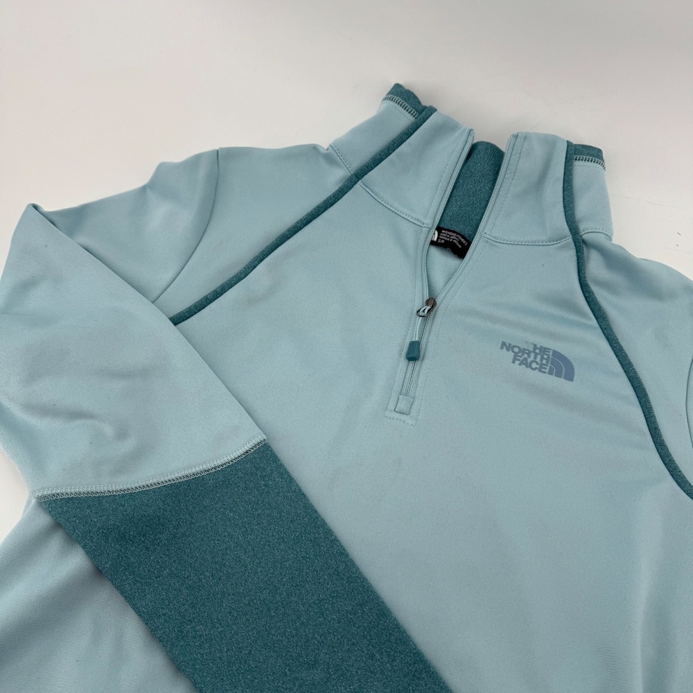 The North‎ Face Womens Pullover Quarter Zip Fleece Gorpcore Size S Blue Teal